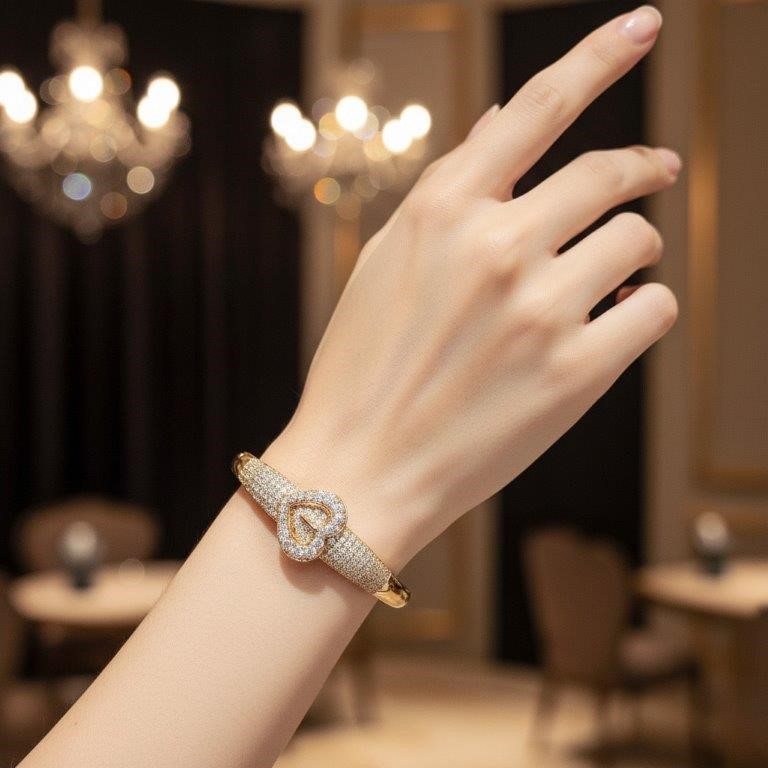 18KGold-filled/ITALY Solid Yellow Gold Filled bangle -(stamped 18KGold