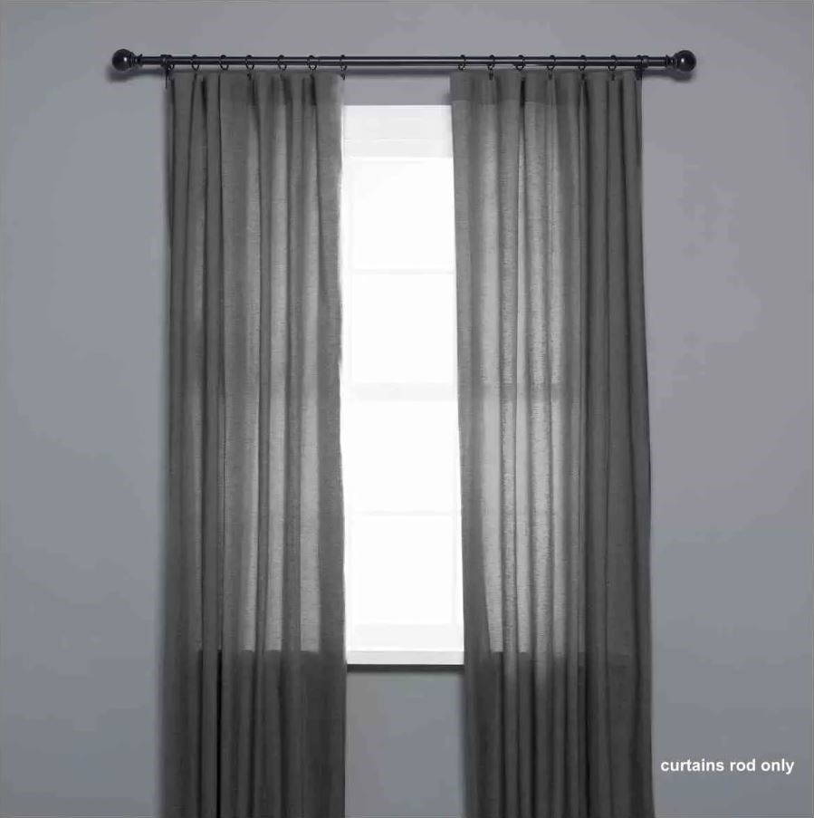 Set of 2 x UMBRA Curtain Rod, 76-213cm, Black.