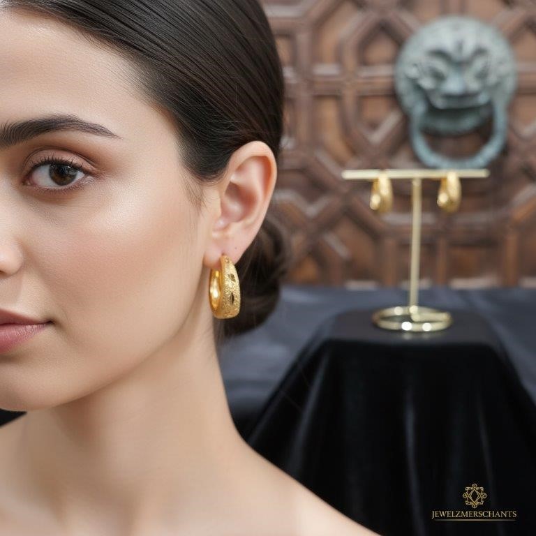 22K/Italy Solid Gold Filled Earring -(stamped 22K/Italy)-Warranty Quality