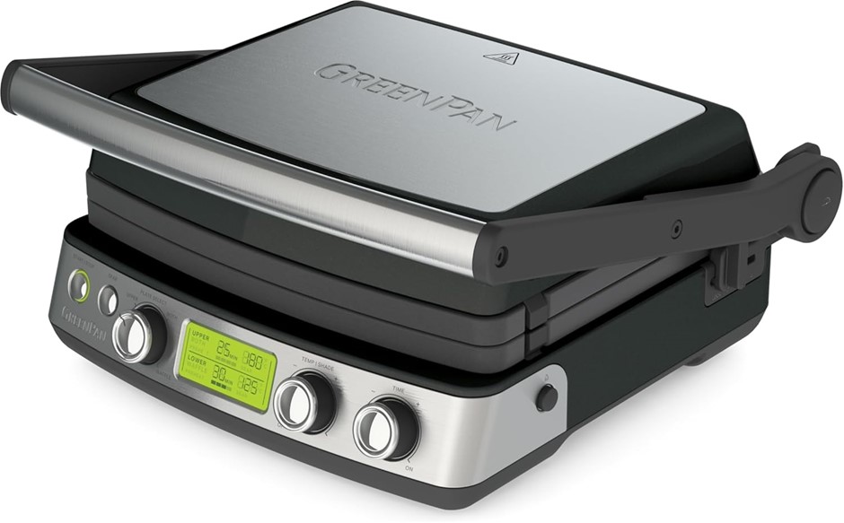 GREENPAN Contact Grill, Black, Multi-function 7-in-1 Design.