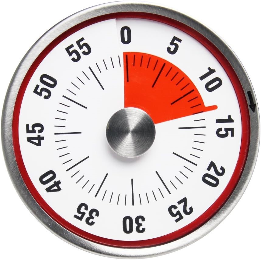 BALDR Kitchen Timer, Red, Stainless Steel.