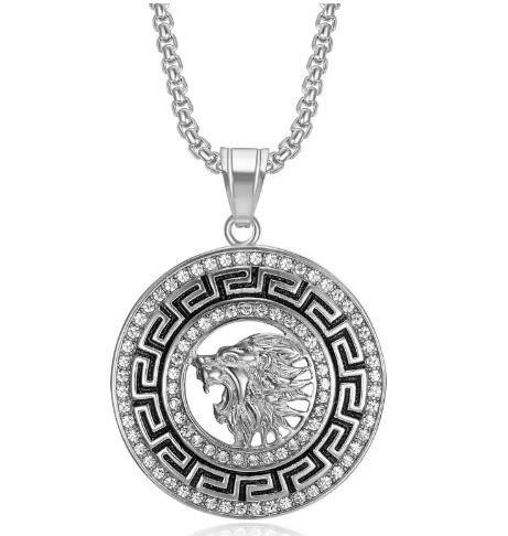 Italy 925 Silver Hip Hop Men's Necklace (Stamps)-Free Chain