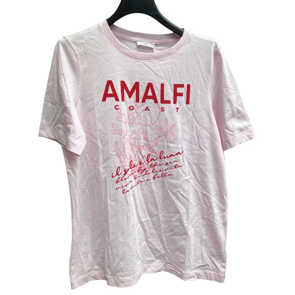 JAG Women's Oversized Printed Tee, Size 8, 100% Cotton, Pink, AG2134. NB: m