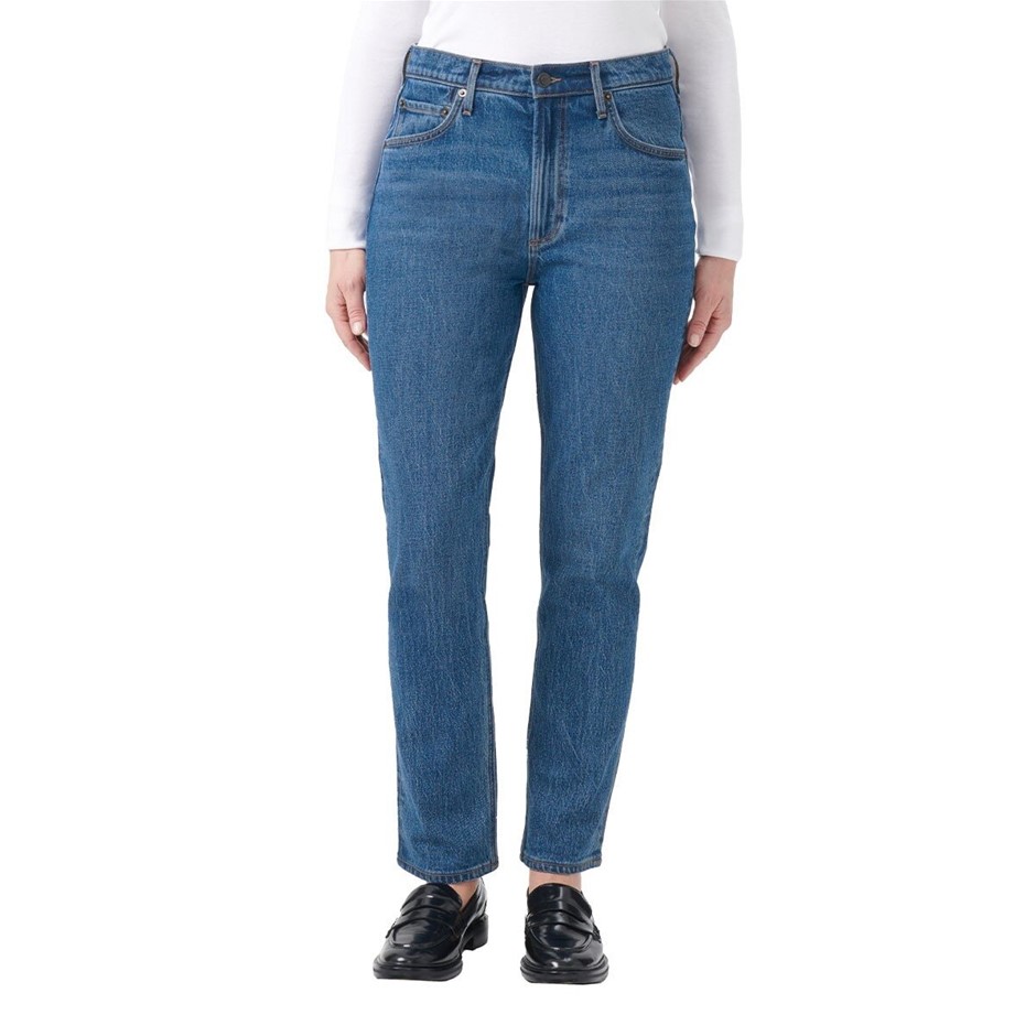 SIGNATURE Women's Straight Jean, Size 4, 99% Cotton, Blue.