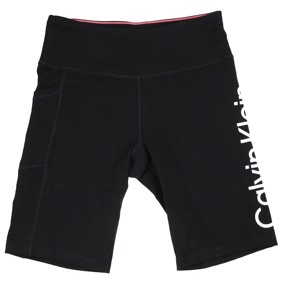 CALVIN KLEIN Women's Short Leggings, Size M, 90% Cotton, Black/White (BLW).