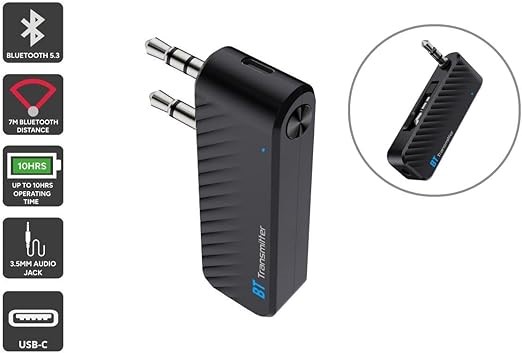 Bluetooth Transmitter Receiver for Airplane/TV to Wireless Headphones - NBB