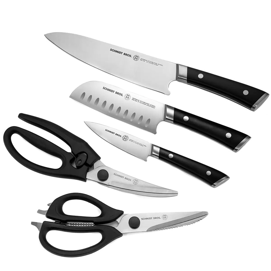 SCHMIDT BROS Knives & Shears 5 Piece Set, Black.