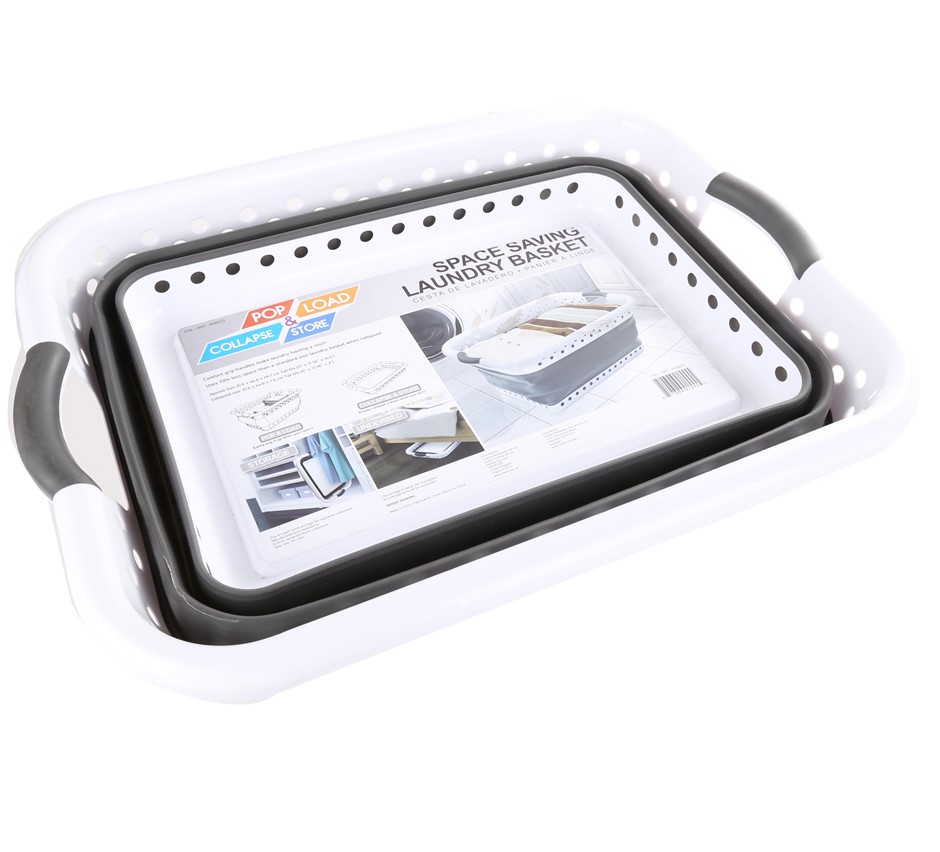 3 x POP & LOAD Collapsible Laundry Baskets. NB: Colours assorted & may vary