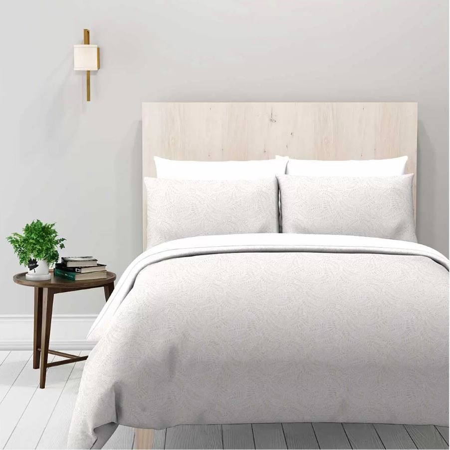 2 x NATURAL EARTH Organic Cotton Sheet Set 4 Piece, Pink Swirling Leaves, K