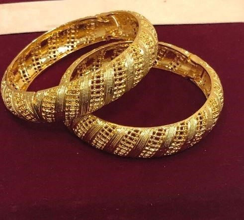 3pcs x 22KGoldFilled/Italy  Yellow Gold Filled  Bangles  with Stamp-60mm