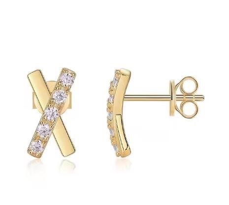 GRA Moissanite white Brilliant Cut 925 Sterling Silver Earrings-VVS1