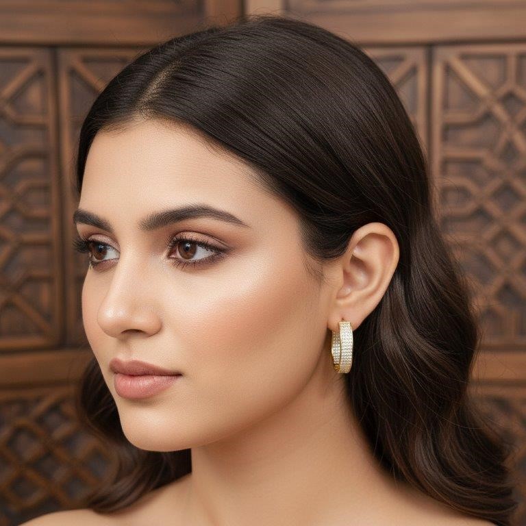 18K/Italy Solid Gold Filled Earring -(stamped 18K/Italy)-Warranty Quality