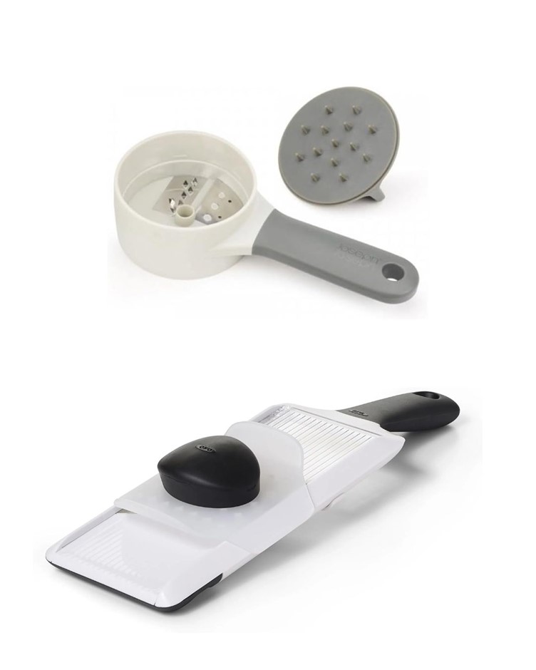 KITCHEN BUNDLE: OXO 1119100 Good Grips Hand-Held Mandoline Slicer, White. N