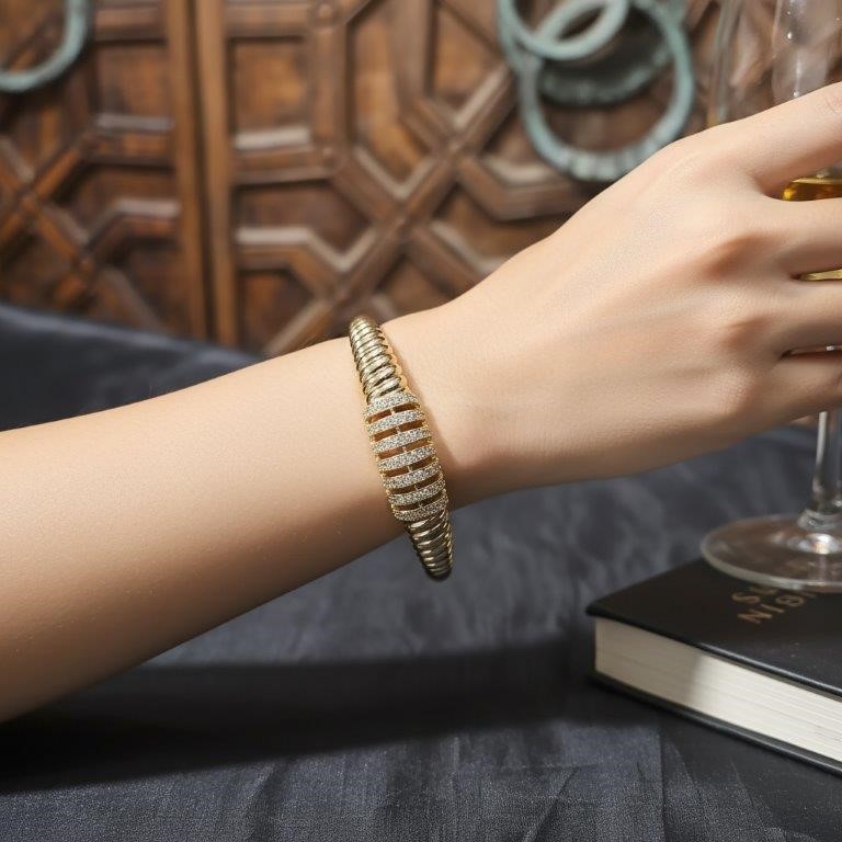 18K/Italy Solid Gold Filled Bangle -(stamped 18K/Italy)-Warranty Quality