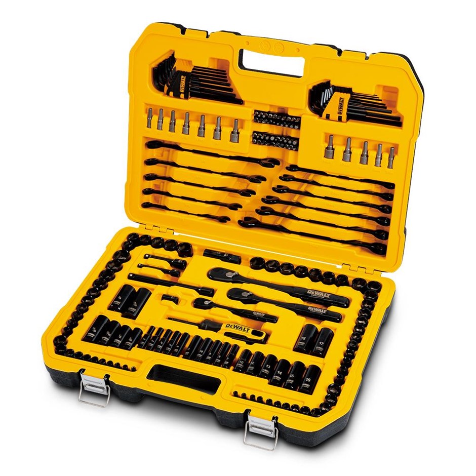 DeWALT 184pc 1/4", 3/8" & 1/2" Drive Metric/SAE Black Chrome Mechanics Sock