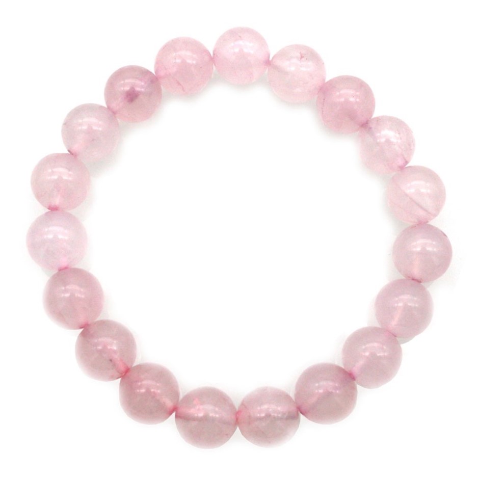 10mm Gorgeous Rose Quartz Gemstones Crystal Beaded Bracelet