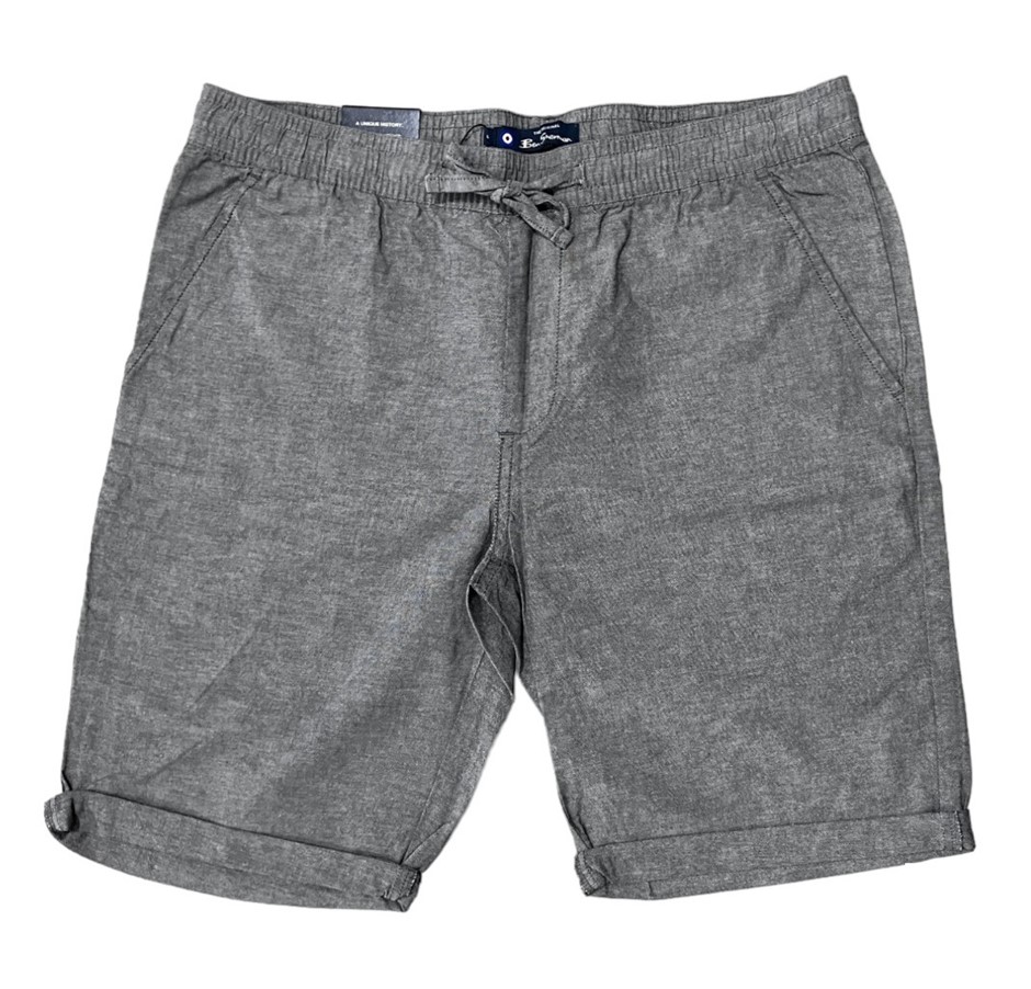BEN SHERMAN Men's Relaxed Shorts, Size XL, 100% Cotton, Grey (290), PSBAH50