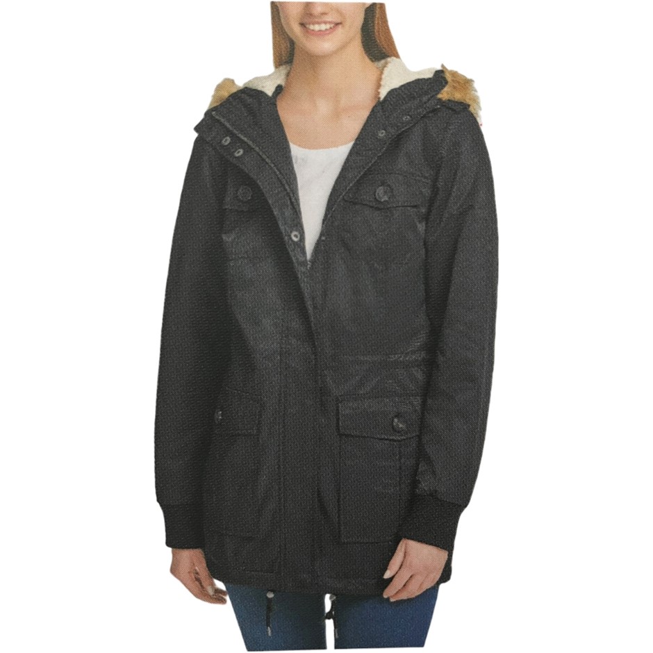 LEVI'S Women's Hooded Jacket, Size M, Black. Buyers Note - Discount Freigh