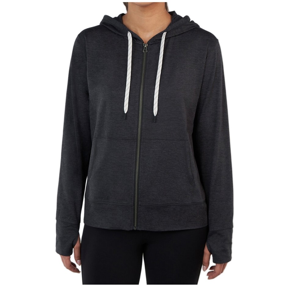 2 x SIGNATURE Women's Lightweight Zip Hoodie, Size XL, Black. Buyers Note
