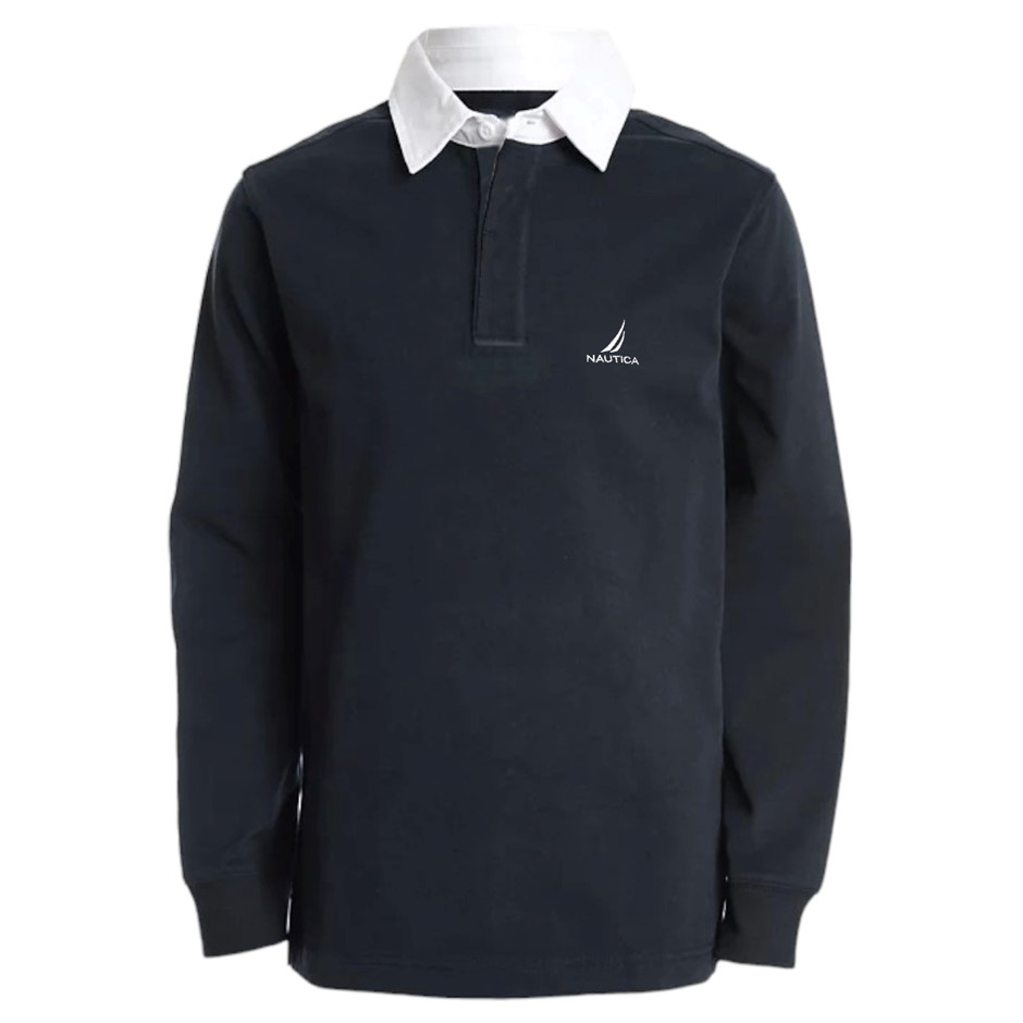 NAUTICA Men's Rugby Jersey, Size M, 60% Cotton, Navy (4NV), NAK131024. Buy