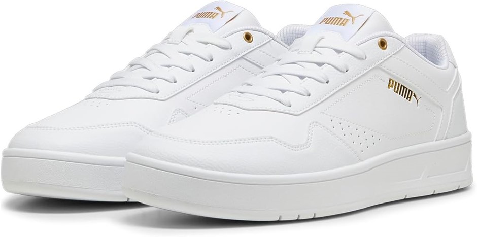 PUMA Men's Court Classic Shoes, Size US9.5, White/Gold (01), 208078. Buyer
