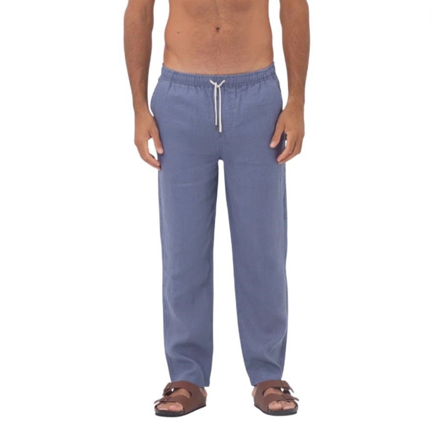 COAST Men's French Linen Pant, Size XL, 100% Linen, Denim Blue, 21CCC500.