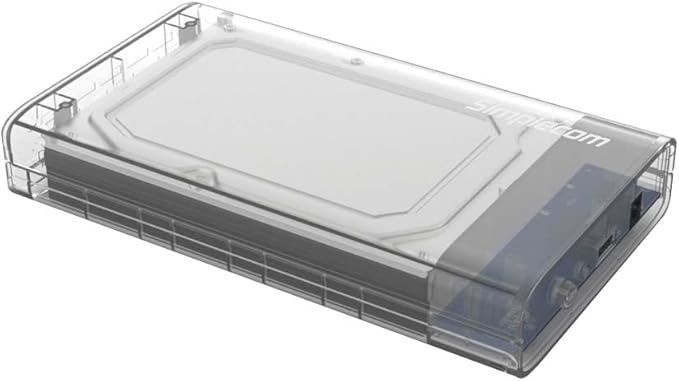 SIMPLECOM SE301 3.5" SATA to USB 3.0 Hard Drive Docking Enclosure Clear.