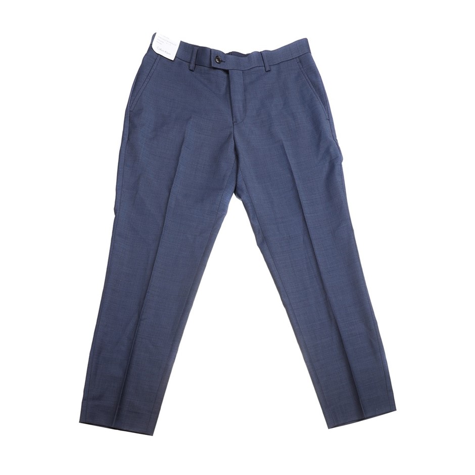 CALVIN KLEIN Men's W20 Slim Suit Trouser Pants, Size 88 REG, 100% Wool, 603