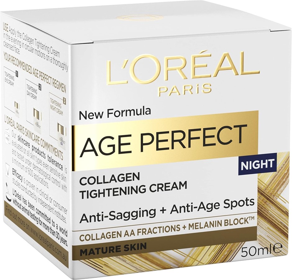 L'OREAL Age Perfect Collagen Tightening Night Cream, 50mL.