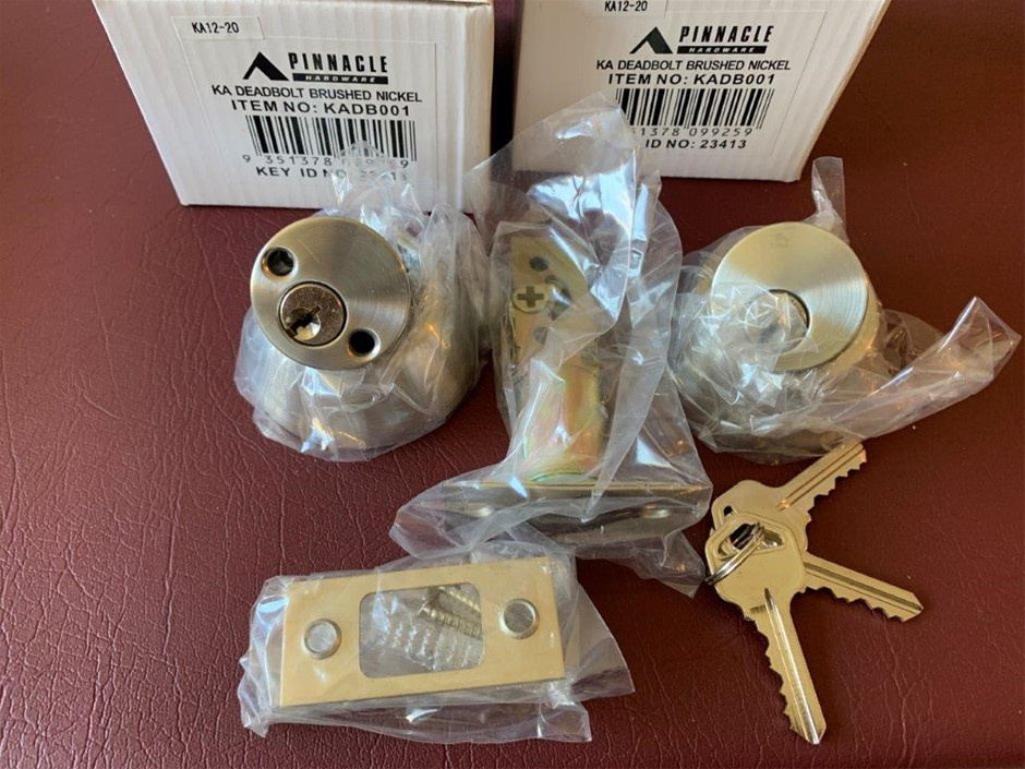New in Box Pinnacle Double Cylinder Dead Bolts with Key - Qty 4