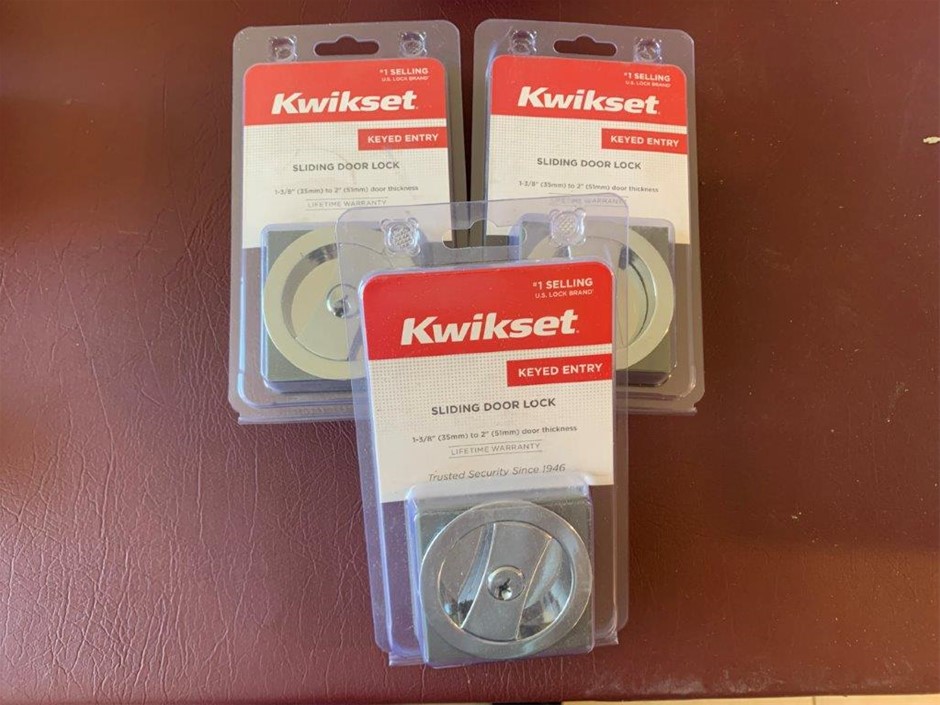 New in Packaging Kwikset Sliding Door Locks - Quantity 3
