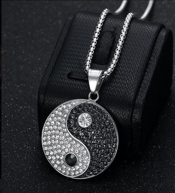 Italy 925 Silver Hip Hop Men's Necklace (Stamps)-Free Chain