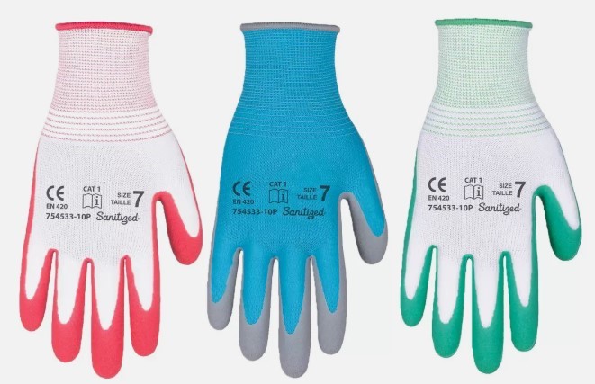 10 Pairs BBH Gardening Garden Gloves Latex Coating Antimicrobial protection