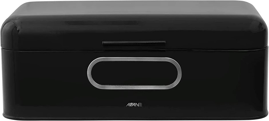 AVANTI 13323 Retro Bread Bin with Window, Large, Black.