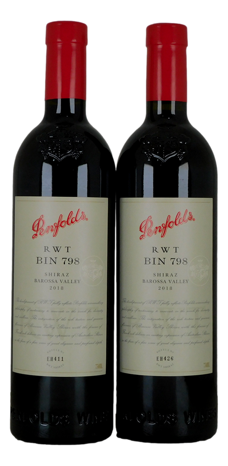Penfolds `RWT` Shiraz 2018 (2x 750mL), Barossa Valley, SA.