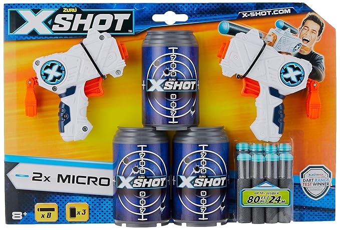 X-SHOT Excel Combo Double Micro Dart Blaster, Multi Color.