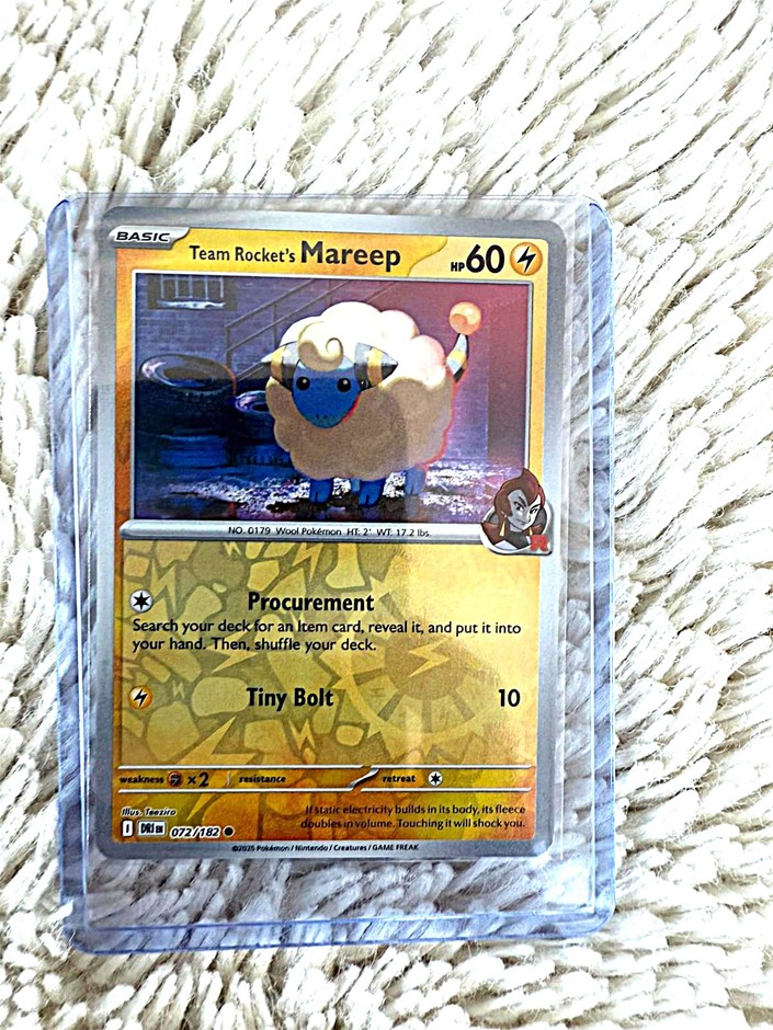 Team Rocket's Mareep #072/182 Reverse Holo ENG