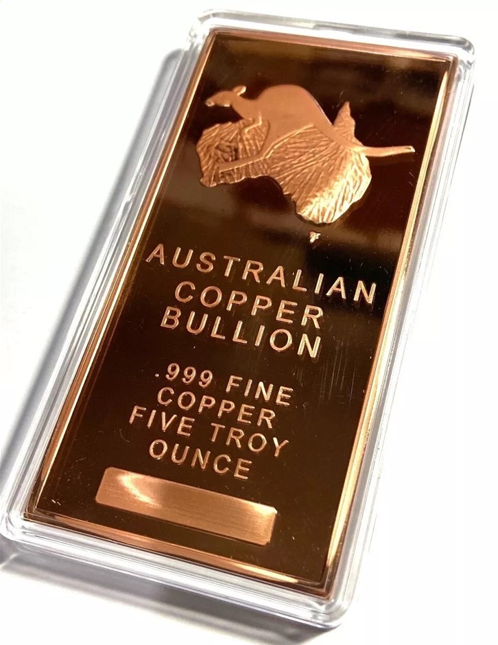 5 OZ Australian Sydney Harbor Bridge Ingot 999 Pure Copper in Cap ACB