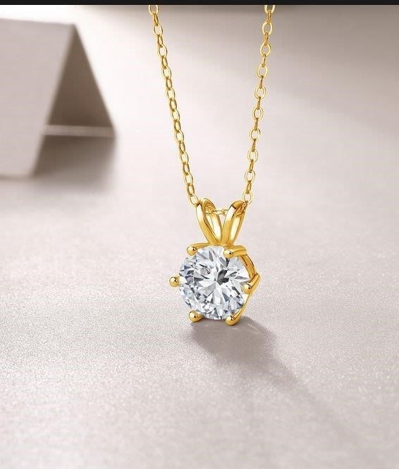 1.0ct GRA Moissanite white Brilliant Cut 925 Sterling Silver Pendant-VVS1