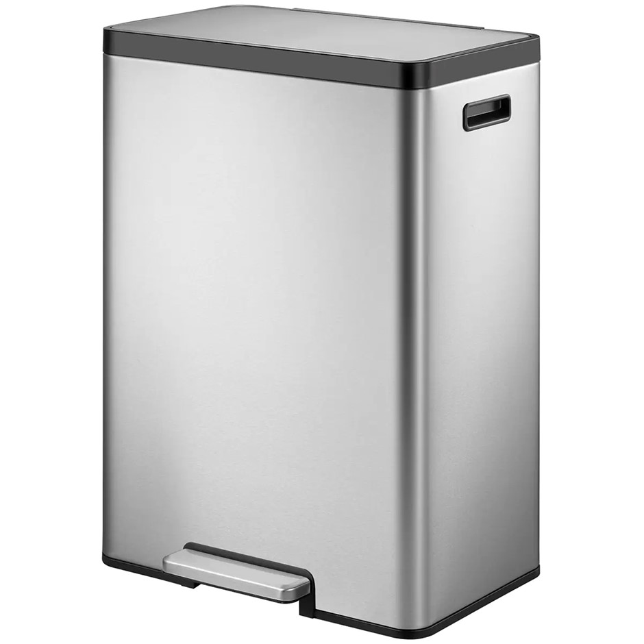 SENSIBLE ECO LIVING 47L Stainless Steel Step Trash Can.