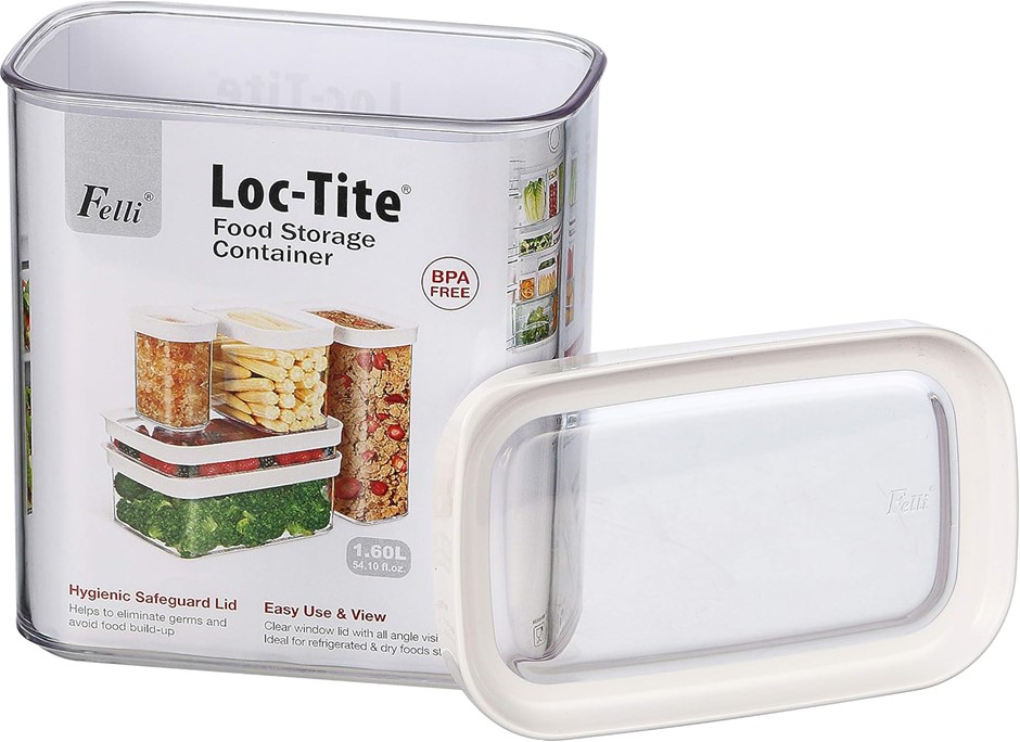 14 X FELLI 9212 M3 16.0 x 10.0 x 17.5cm 1.70L Loc-Tite Storage Container.