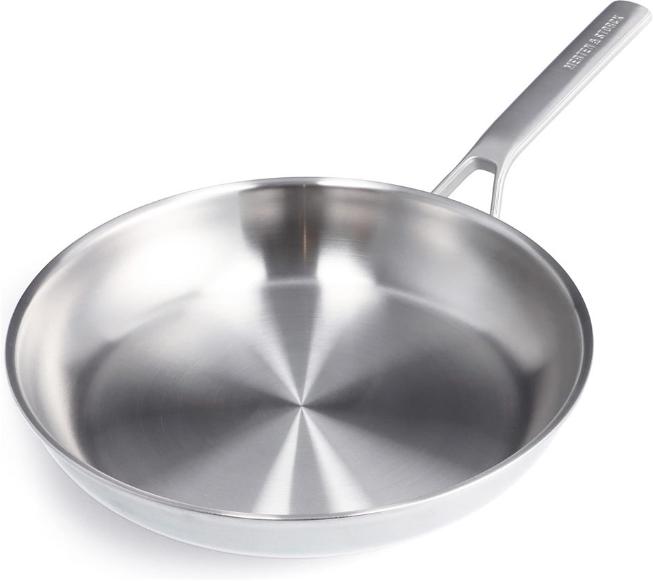 MERTEN & STORCK Tri-Ply Stainless Steel 30cm Frying Pan, Silver.