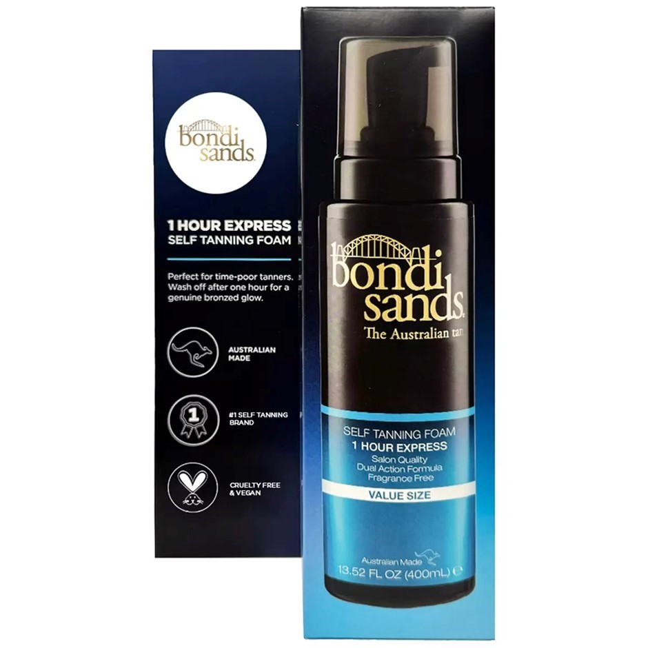 BONDI SANDS Self Tanning Foam, 1 Hour Express, 400ml. NB: Packaging & Lid D