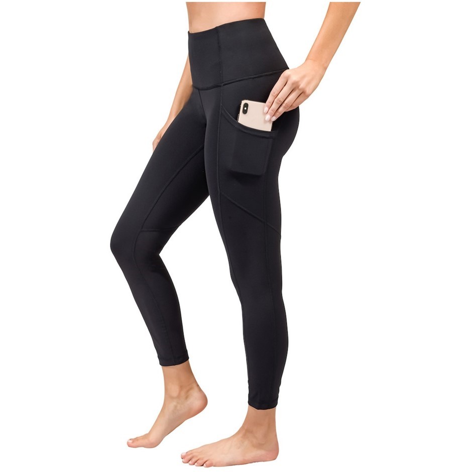 3 x 90DEGREE Women's Leggings, Size S, 75% Nylon, Black. Buyers Note - Dis