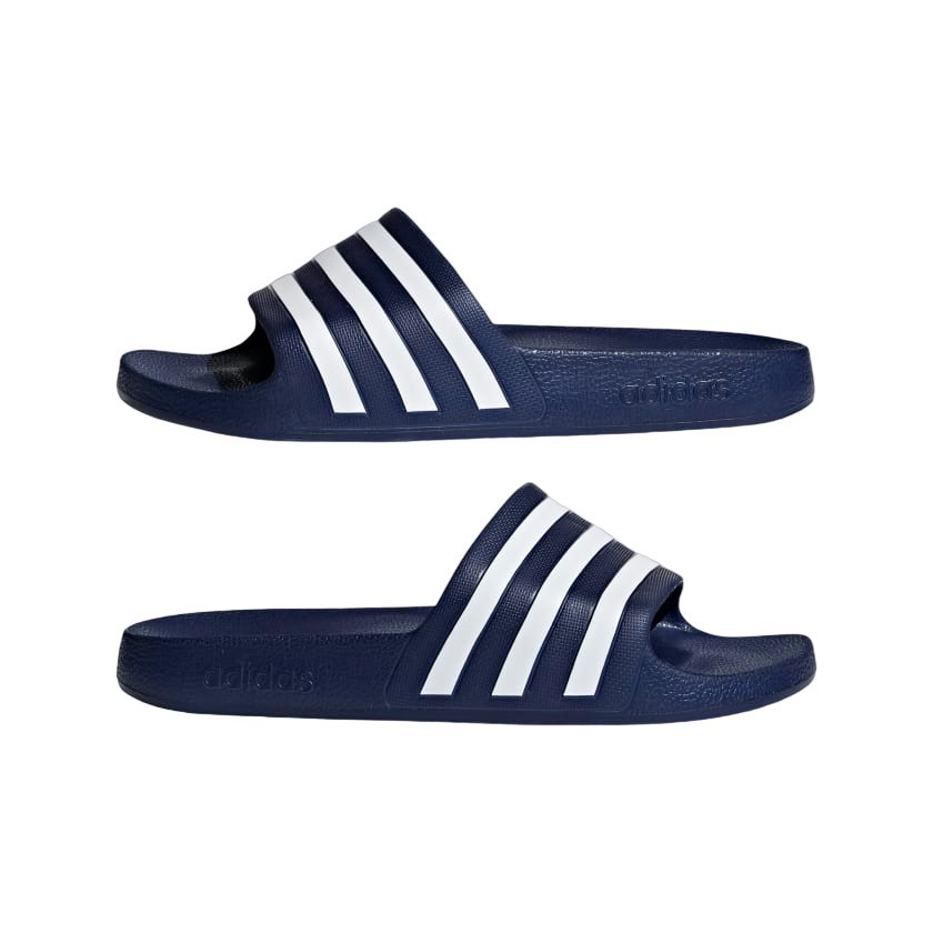 ADIDAS Adilette Aqua Slides, Size US13/UK13, Dark Blue/White/Dark Blue, F35