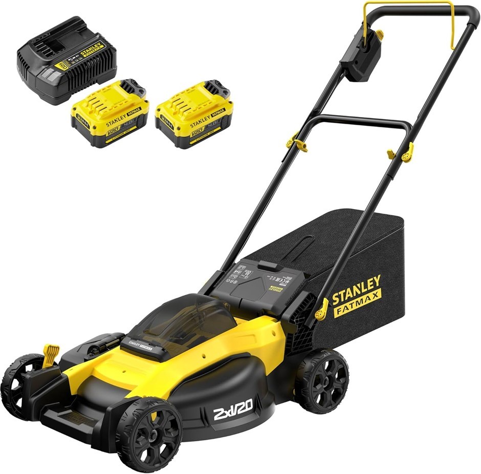 STANLEY FATMAX V20 51cm Brushless Mower Kit, 28cm Deck Height, 3-IN-1: Mulc