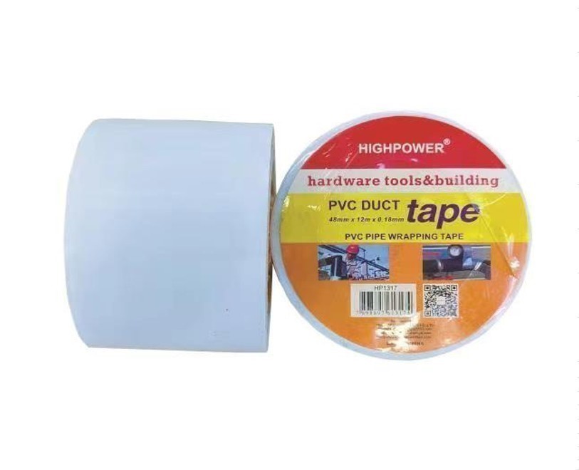 6 Rolls x HIGHPOWER PVC Pipe Wrapping Duct Tapes, 48mm x 12M x 0.18mm, Whit