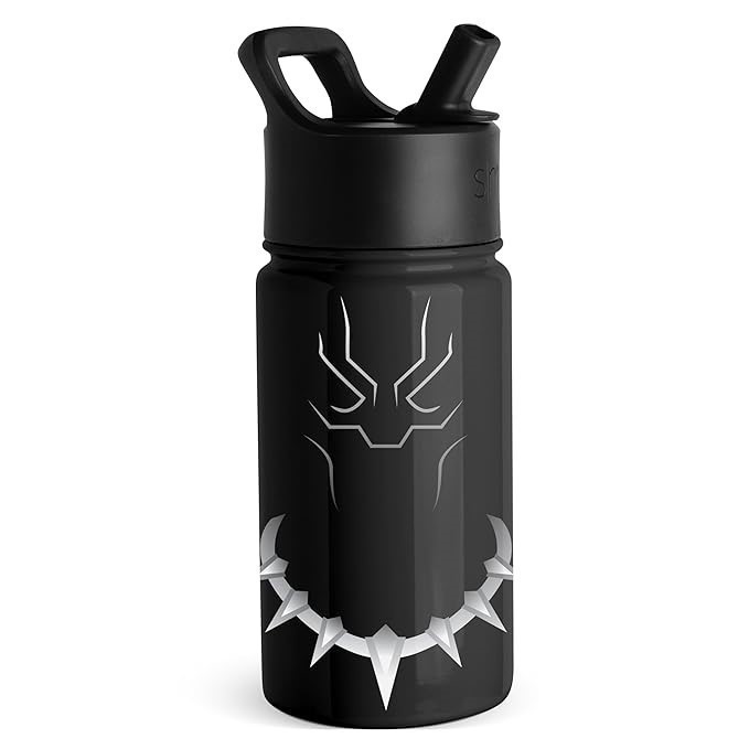 Simple Modern Marvel Black Panther Kids Water Bottle with Straw Lid | Insul