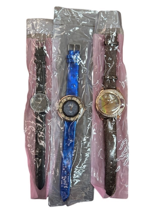 3 x ASSORTED Women Fashion Watch - Black, Royal Blue, Brown