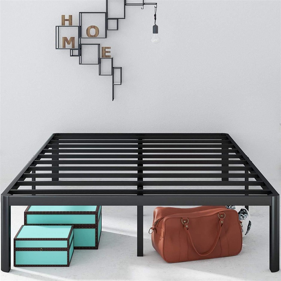 ZINUS Van Double Bed Frame 40cm Metal Bed Base, Steel Slat Mattress Support